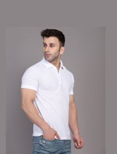 Men’s T-shirt  White collar Plain